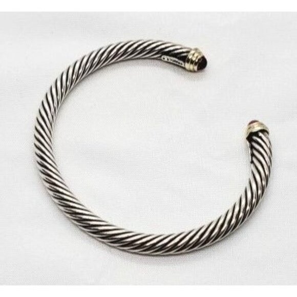 David Yurman Sterling Silver 925 14K Yellow Gold Pink Stone - Picture 1 of 10